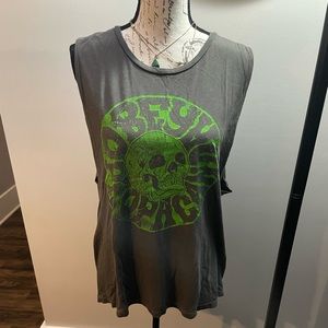 Obey Gray and Green Graphic Men's Shirt